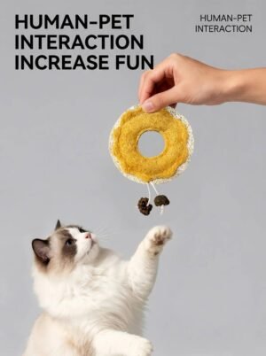 Mericraft Natural Loofah Cat Toy Dental Chew Baguette Donut Pie
