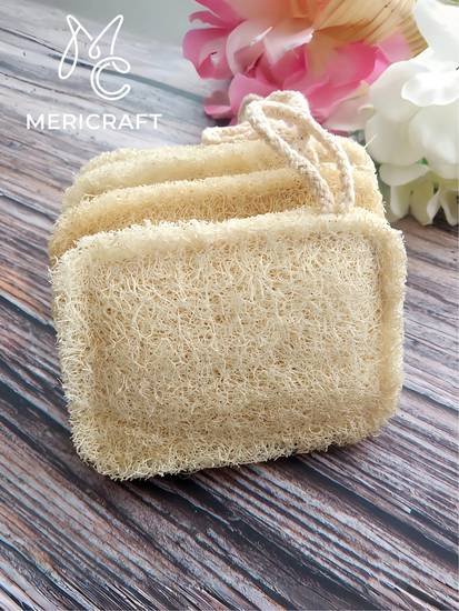 Mericraft Natural Loofah Dish Scrubber Pad Cleaning Cloth Kitchen Sponge